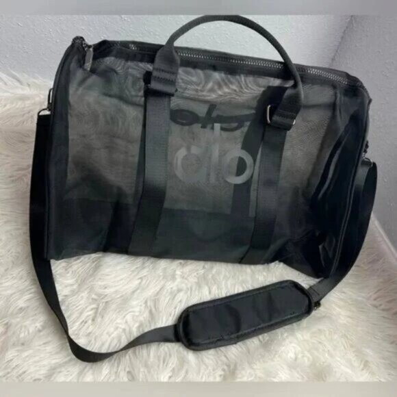 ALO YOGA Sheer Duffle Bag Black - Picture 1 of 6